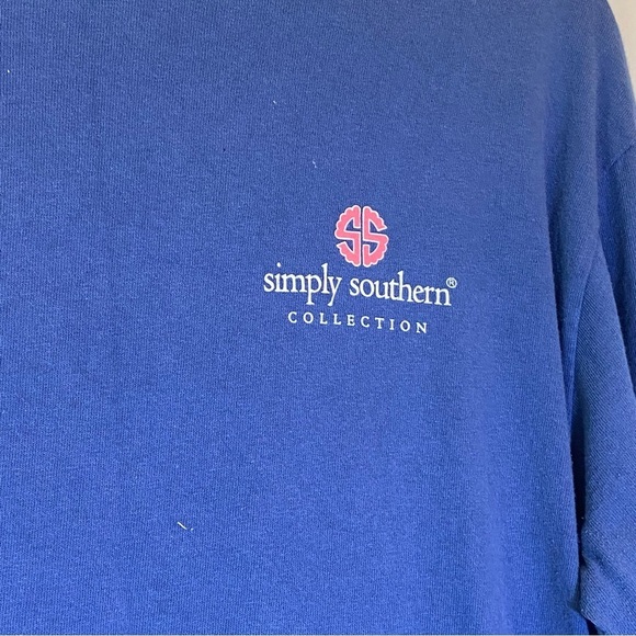 Simply Southern Women's size M Blue Drama Llama Long sleeve crew neck tee Shirt - Picture 3 of 7